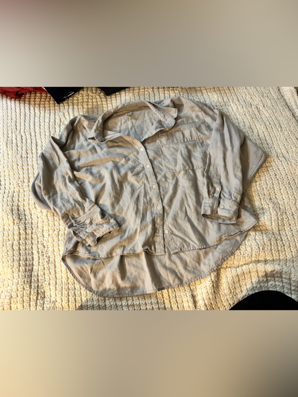 a new day Light Grey Cotton Button-Up